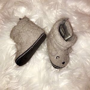 Gray Fleece Booties for Infant